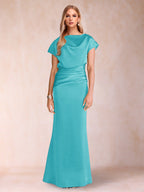 Celia Elise Turquoise back view mother of the bride dress