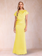 Celia Elise Yellow front view mother of the bride dress