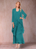 Isadora Elise Turquoise back view mother of the bride dress