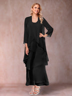 Isadora Elise Black front view mother of the bride dress