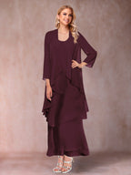 Isadora Elise Burgundy side view mother of the bride dress