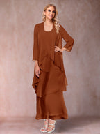 Isadora Elise Burnt Orange front view mother of the bride dress