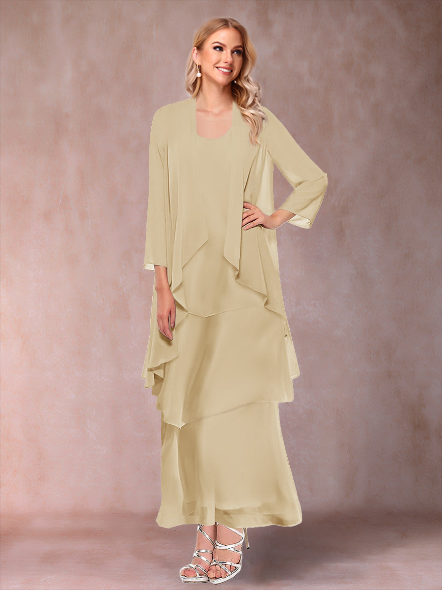 Isadora Elise Champagne back view mother of the bride dress