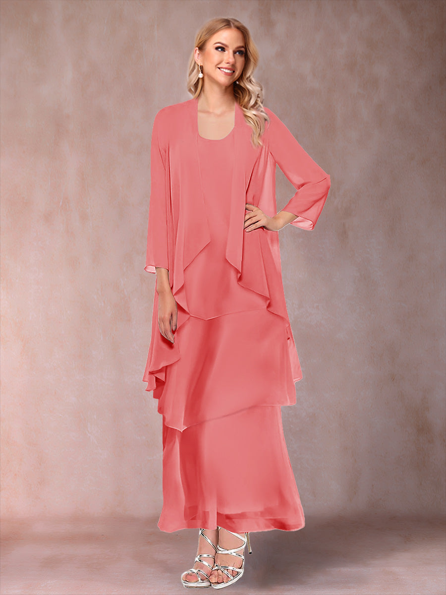 Isadora Elise Coral back view mother of the bride dress