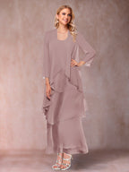 Isadora Elise Dusty Rose back view mother of the bride dress