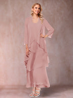 Isadora Elise Dusty Rose front view mother of the bride dress