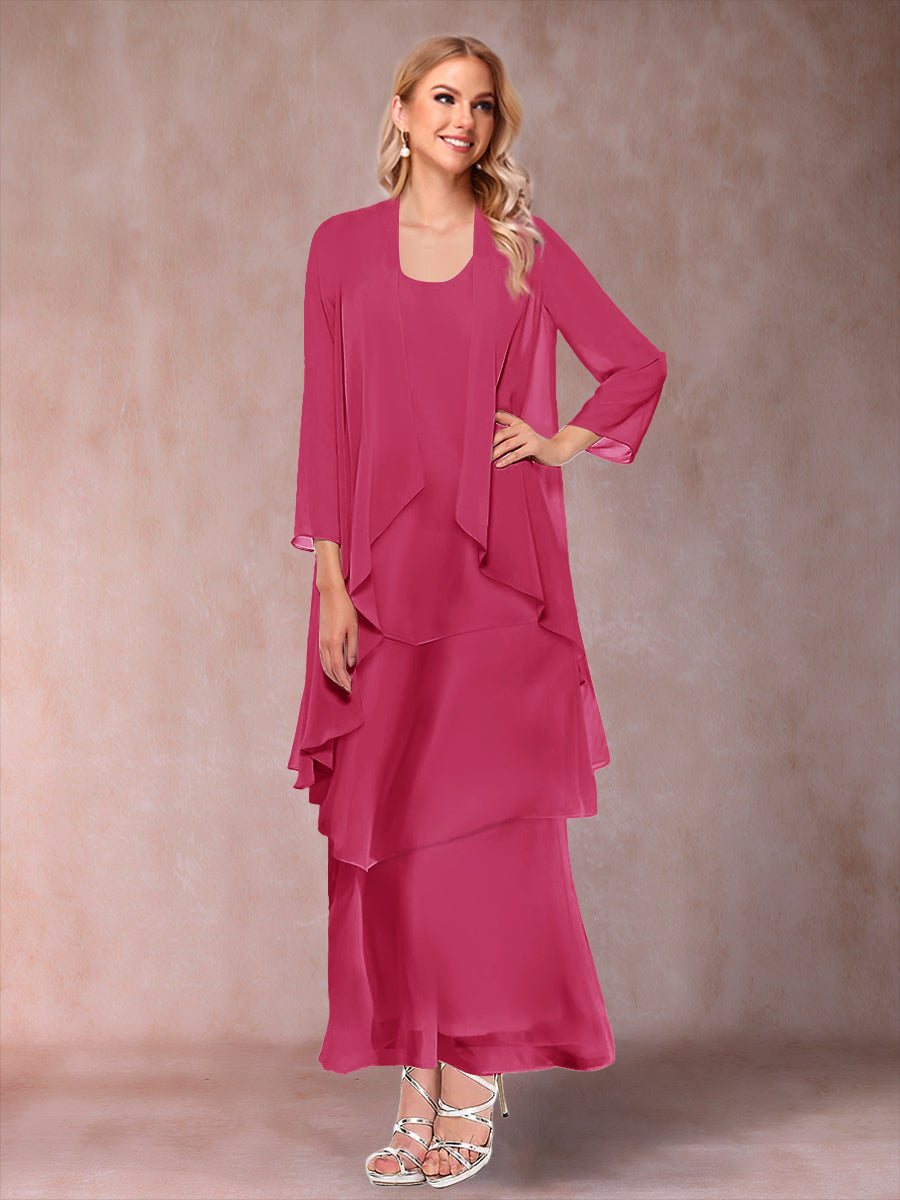 Isadora Elise Fuchsia back view mother of the bride dress