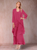 Isadora Elise Fuchsia back view mother of the bride dress