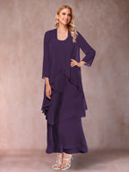 Isadora Elise Grape front view mother of the bride dress