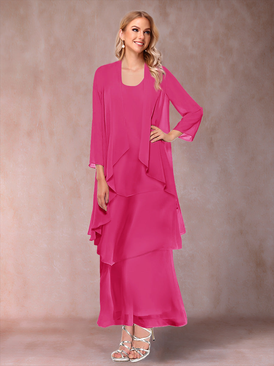 Isadora Elise Hot Pink front view mother of the bride dress