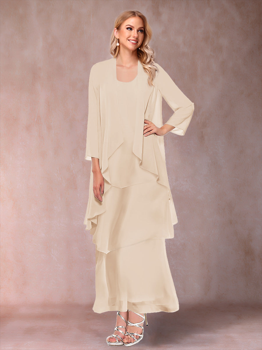 Isadora Elise Champagne front view mother of the bride dress