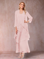 Isadora Elise Pearl Pink back view mother of the bride dress