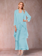 Isadora Elise Sky Blue side view mother of the bride dress