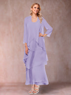 Isadora Elise Lilac front view mother of the bride dress