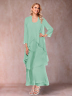 Isadora Elise Mint Green front view mother of the bride dress