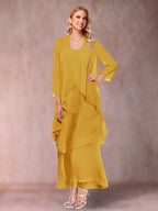 Isadora Elise Gold back view mother of the bride dress