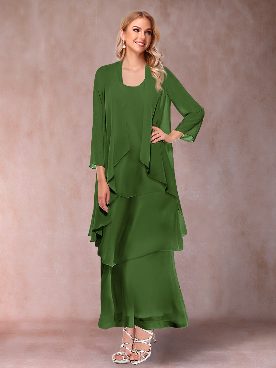 Isadora Elise Olive Green front view mother of the bride dress