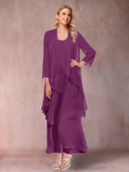 Isadora Elise Orchid front view mother of the bride dress