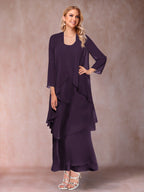 Isadora Elise Plum front view mother of the bride dress