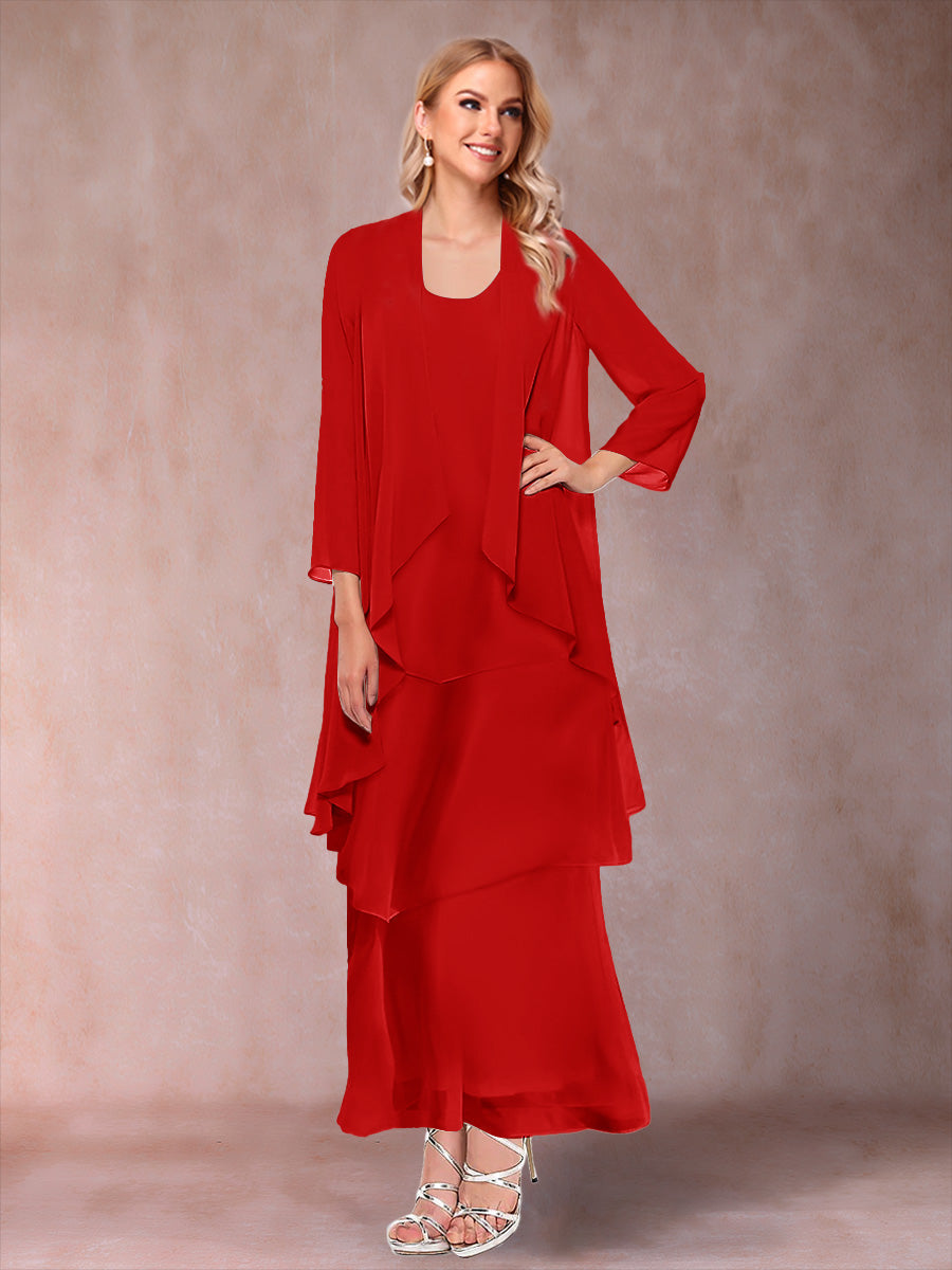 Isadora Elise Red front view mother of the bride dress