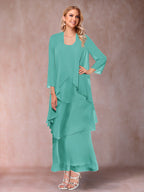 Isadora Elise Pool Blue back view mother of the bride dress