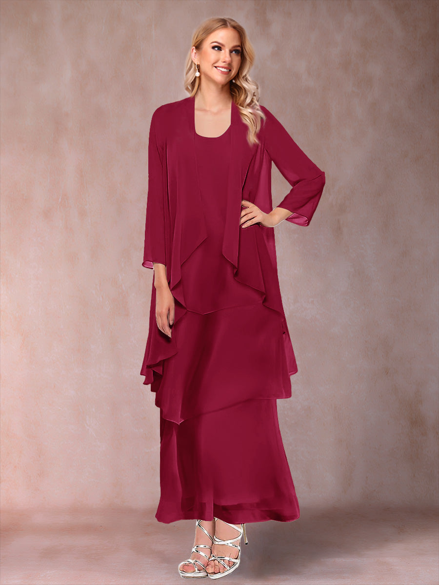 Isadora Elise Burgundy back view mother of the bride dress