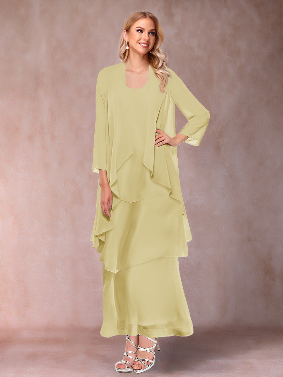 Isadora Elise Yellow front view mother of the bride dress