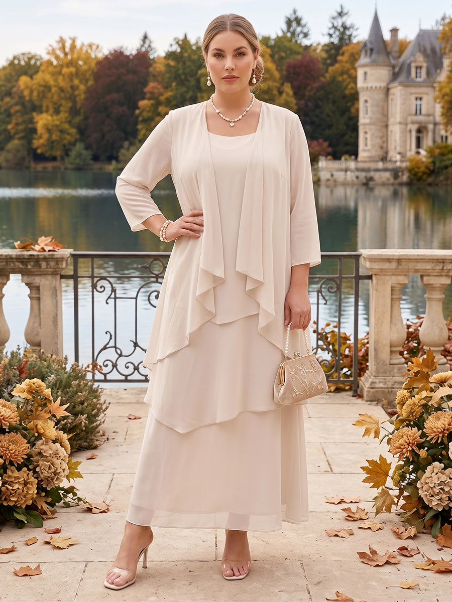 Winifred June Champagne side view mother of the bride dress