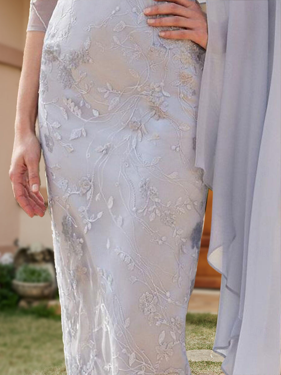 Sibella Silver side view wedding guest dress