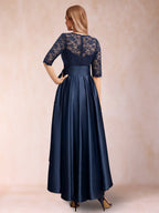 Nicasia Navy Blue back view wedding guest dress