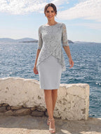Keziah Grey front view wedding guest dress