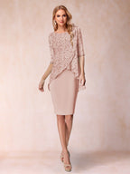 Keziah Blush front view wedding guest dress