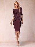 Keziah Burgundy front view wedding guest dress