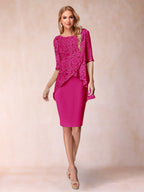 Keziah Fuchsia back view wedding guest dress