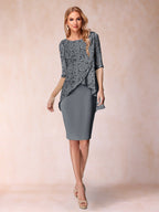 Keziah Grey side view wedding guest dress