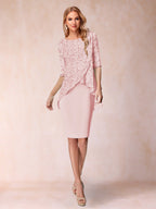 Keziah Pearl Pink front view wedding guest dress