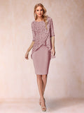 Keziah Mauve front view wedding guest dress
