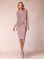 Keziah Mauve front view wedding guest dress