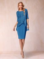 Keziah Ocean Blue front view wedding guest dress
