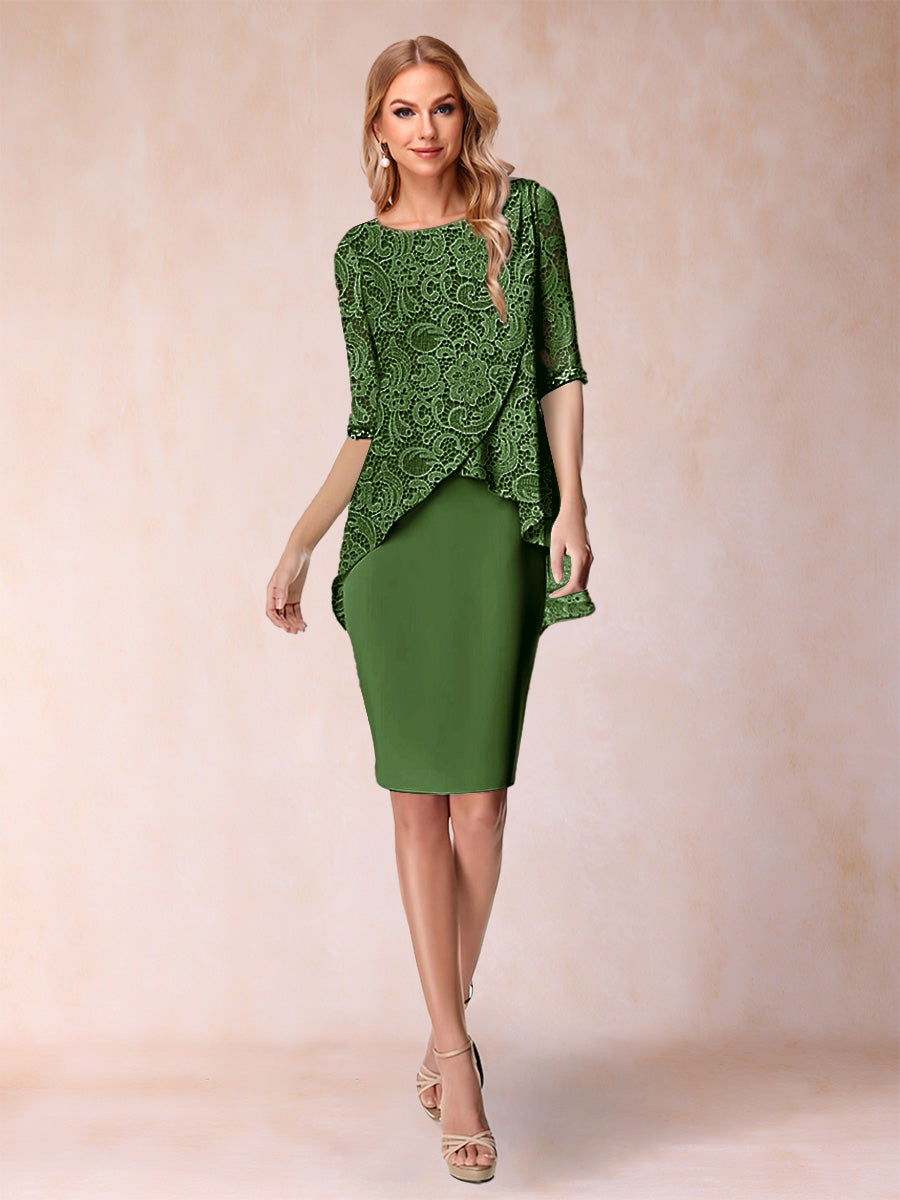 Keziah Olive Green front view wedding guest dress