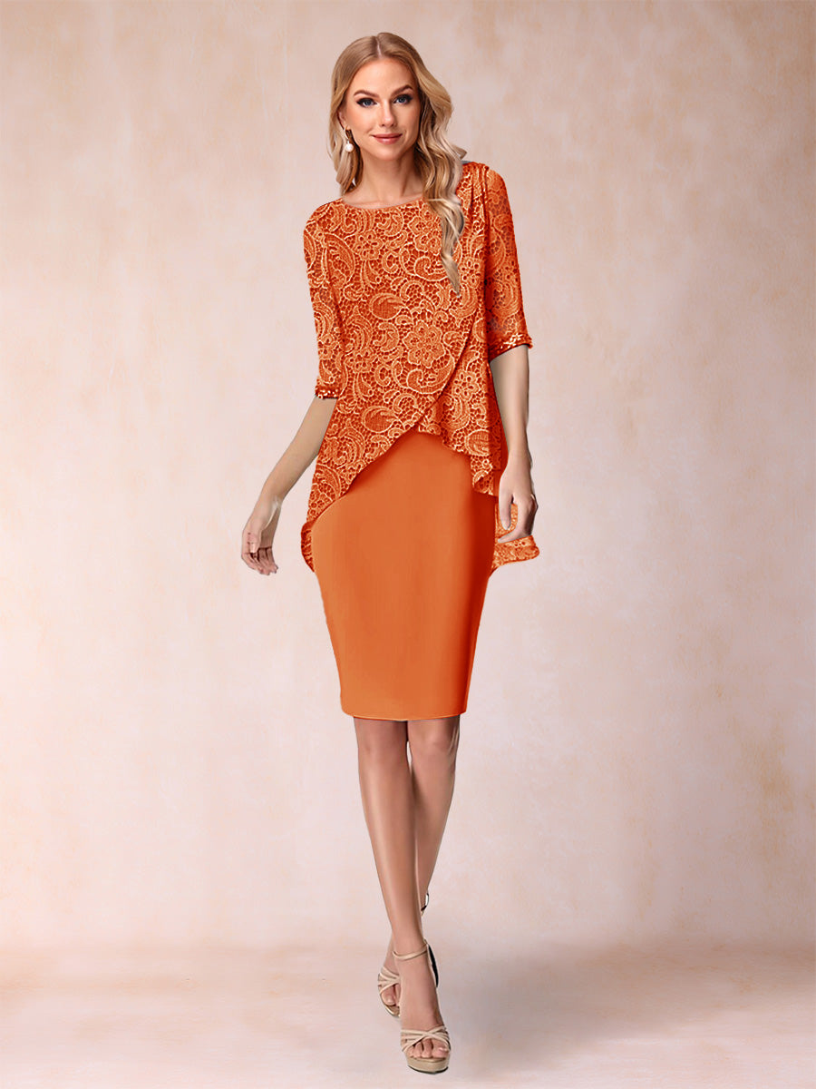 Keziah Orange front view wedding guest dress
