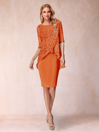 Keziah Orange front view wedding guest dress