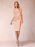 Keziah Peach front view wedding guest dress
