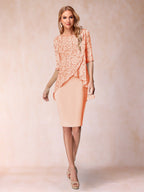 Keziah Peach front view wedding guest dress