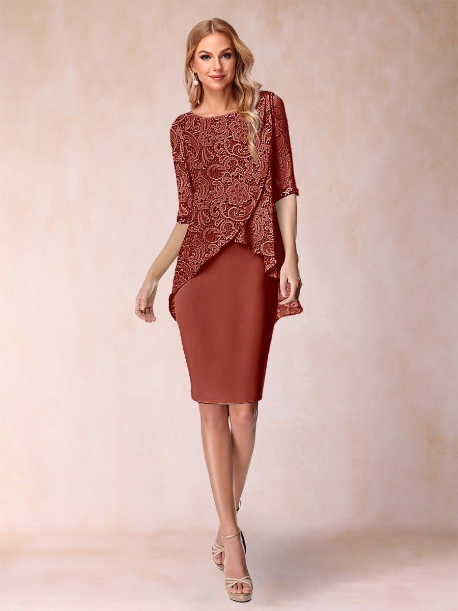 Keziah Rust front view wedding guest dress