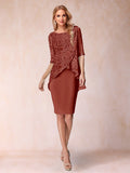 Keziah Rust front view wedding guest dress