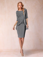 Keziah Steel Grey front view wedding guest dress