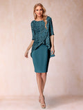 Keziah Teal front view wedding guest dress