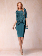 Keziah Teal front view wedding guest dress