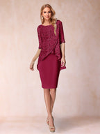 Keziah Burgundy side view wedding guest dress